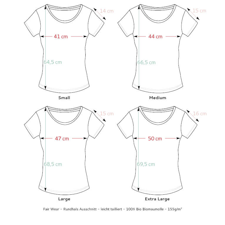 T-Shirt Größe für Frauen Shirts