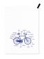 Mobile Preview: Küchentuch Fahrrad in blau aus Halbleinen