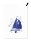 Mobile Preview: Segelschiff Geschirrtuch in blau