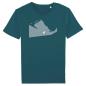 Preview: T-Shirt in petrol mit Bergfahrer Motiv bedruck Preview: T-Shirt in petrol mit Bergfahrer Motiv bedruck