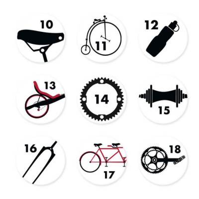 Adventskalender Zahlen Bicycle