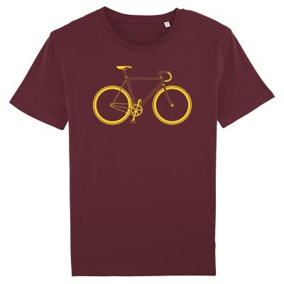 T-Shirt mit Rennrad Motiv in burgundy