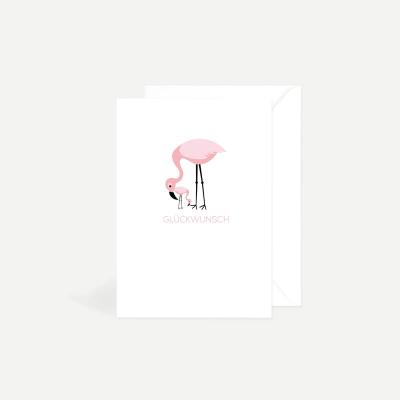 Glückwunschkarte zur Geburt - Flamingo