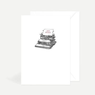 Geburtstagskarte Happy Birthday - Schreibmaschine