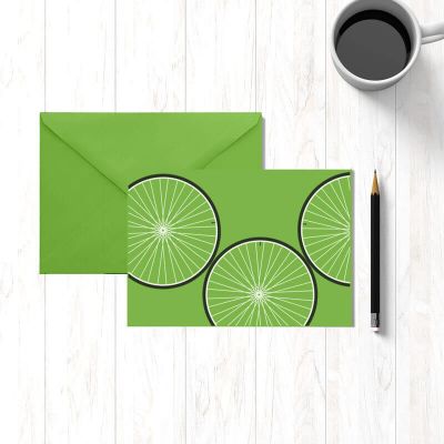 Grußkarte mit Laufräder Motiv inklusive Umschlag