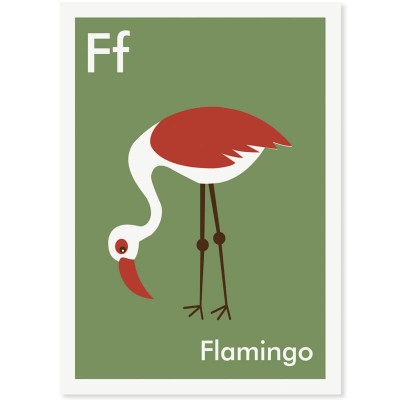 Tieralphabet Flamingo - Karte A6