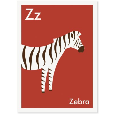 Tieralphabet Zebra - Karte A6