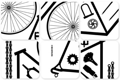 6er Set Untersetzer Bicycle Parts