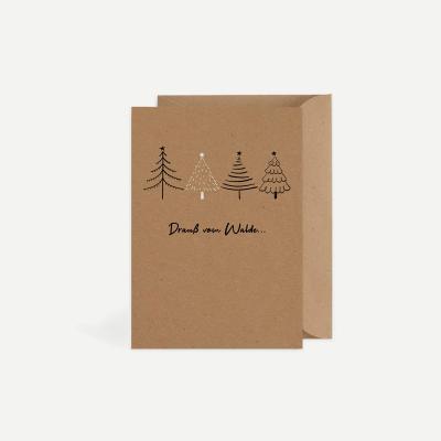 Weihnachtskarte Kraftpapier Drauß vom Walde