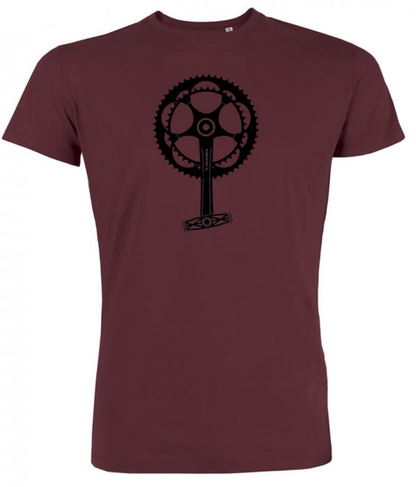 Fahrradkurbel T-Shirt Siebdruck - Biobaumwolle